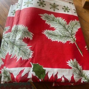 Vintage Christmas Long Vinyl Tablecloth
